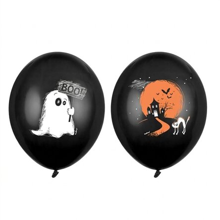 Lote de 6 globos de Halloween - La casa encantada