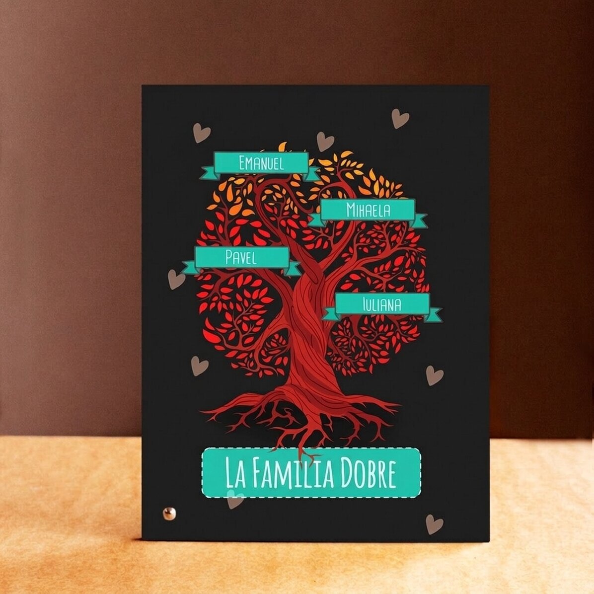 Marco de fotos de escritorio personalizado con texto - El árbol genealógico
