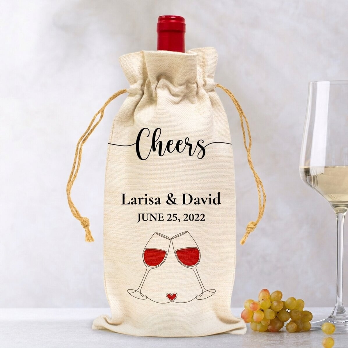 Bolsa personalizada para botella de vino - ¡Salud!