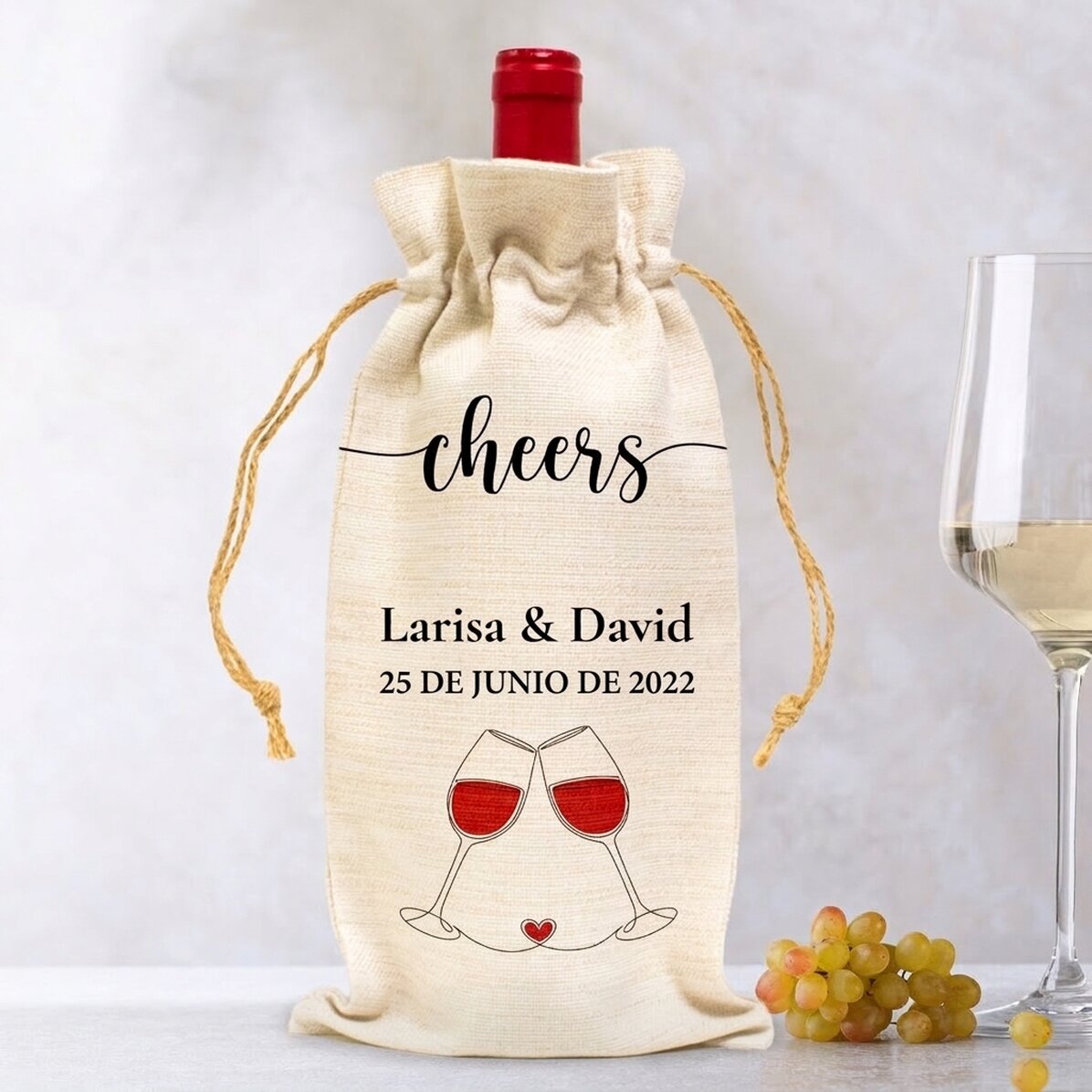 Bolsa personalizada para botella de vino - ¡Salud!