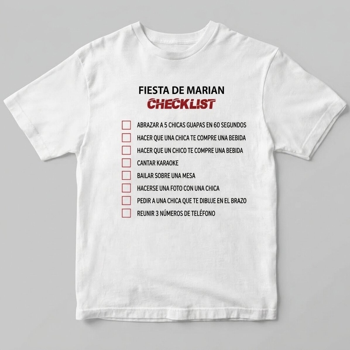 Camiseta personalizada con texto - Checklist