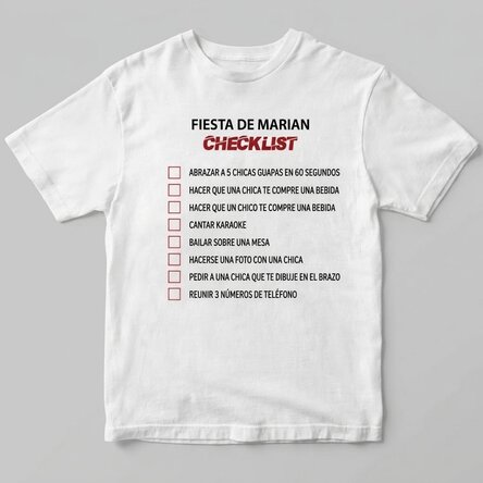 Camiseta personalizada con texto - Checklist
