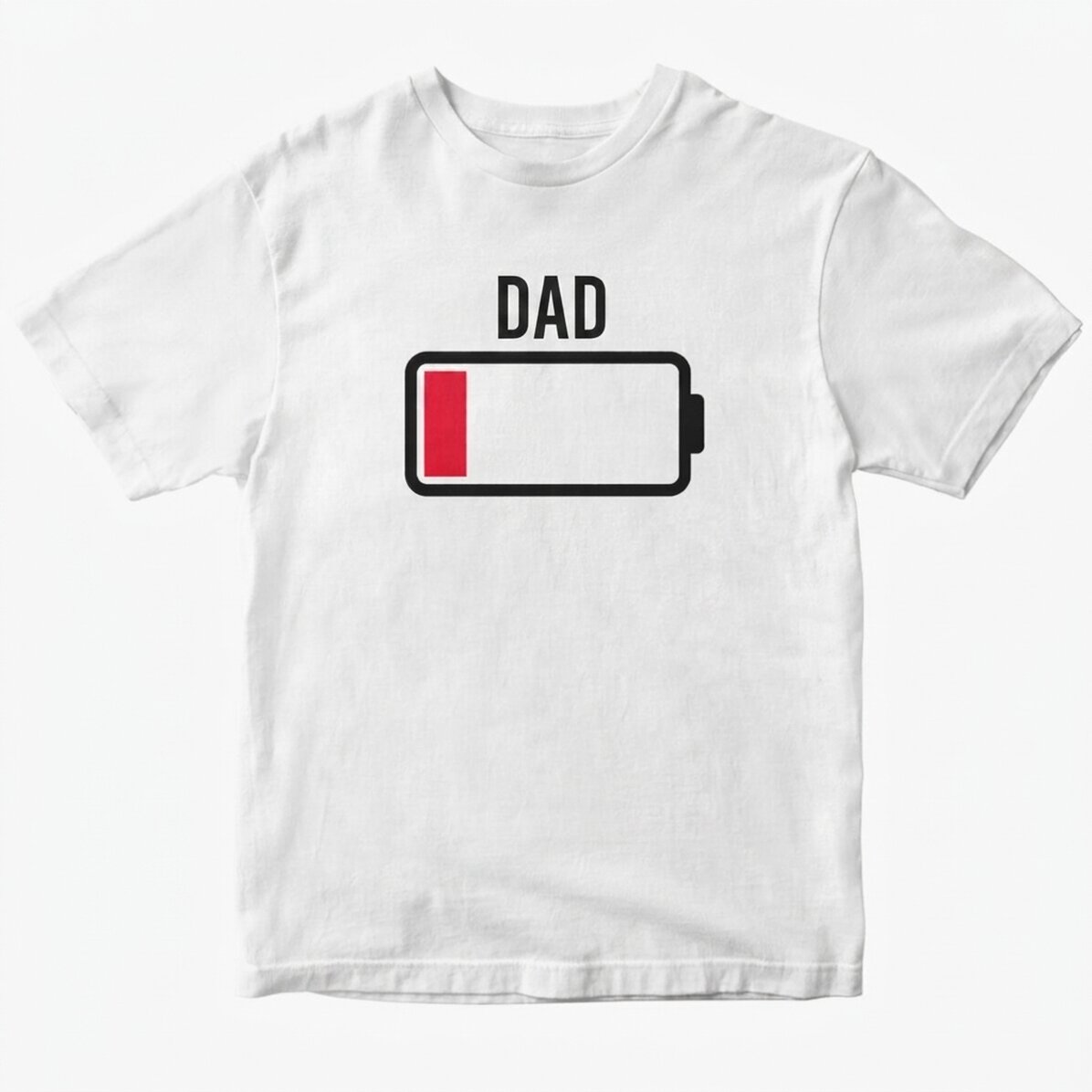 Camiseta personalizada con texto: «Low battery»
