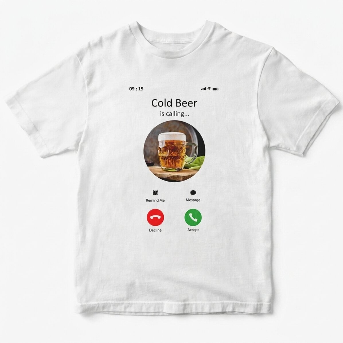 Camiseta personalizada con una foto y un texto - Llamada entrante