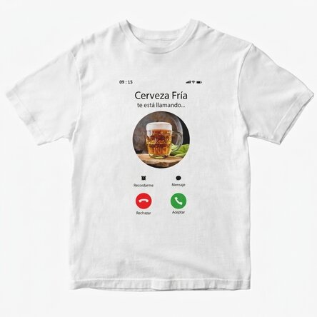 Camiseta personalizada con una foto y un texto - Llamada entrante