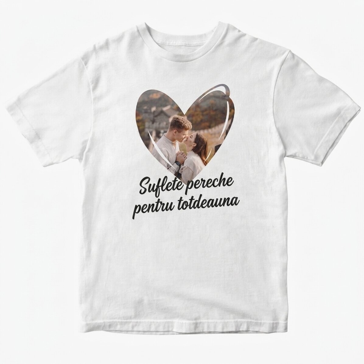 Camiseta personalizada con una foto y un texto - Love