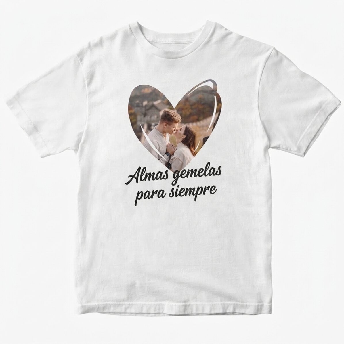 Camiseta personalizada con una foto y un texto - Love