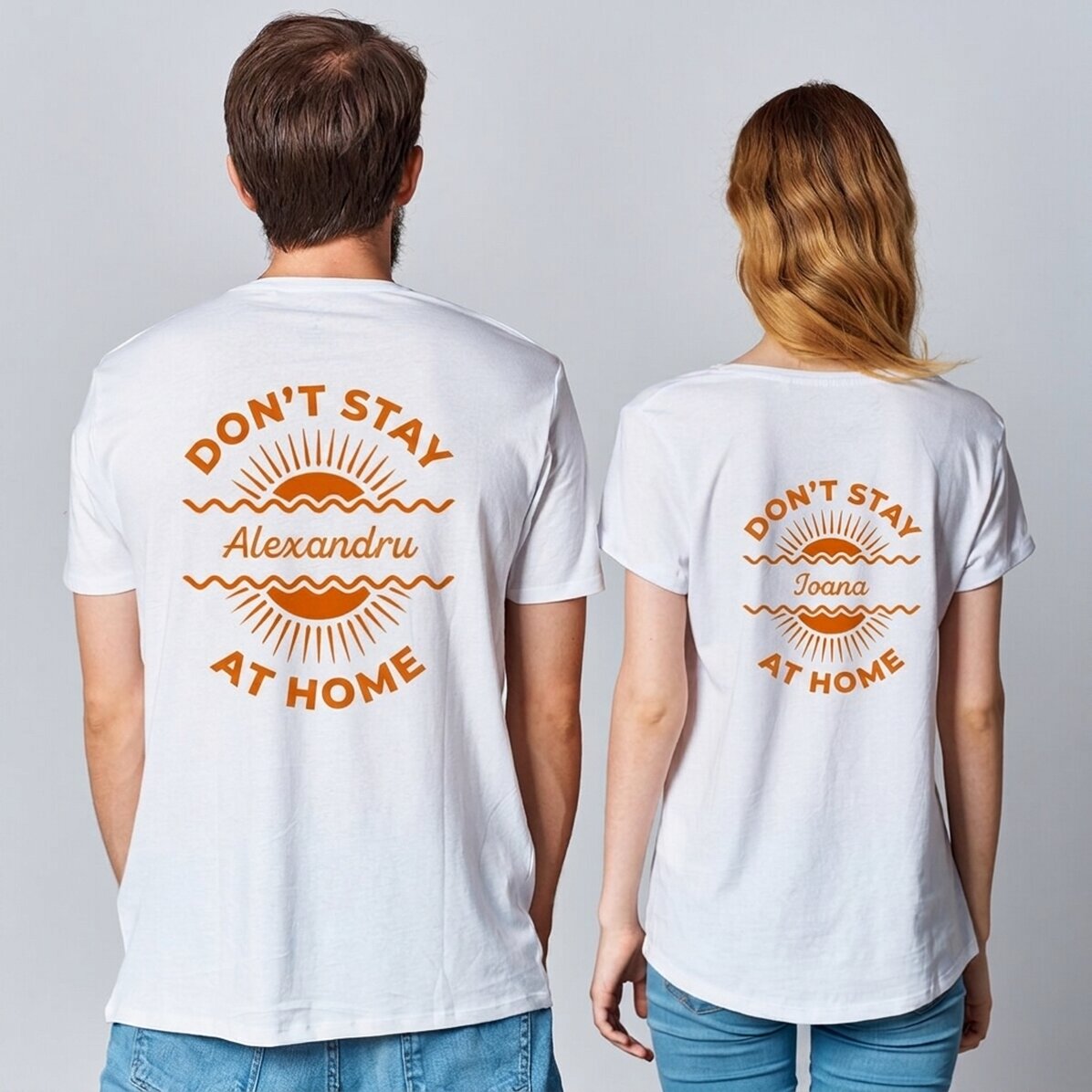 Camiseta personalizada con texto: «En verano no me quedo en casa»