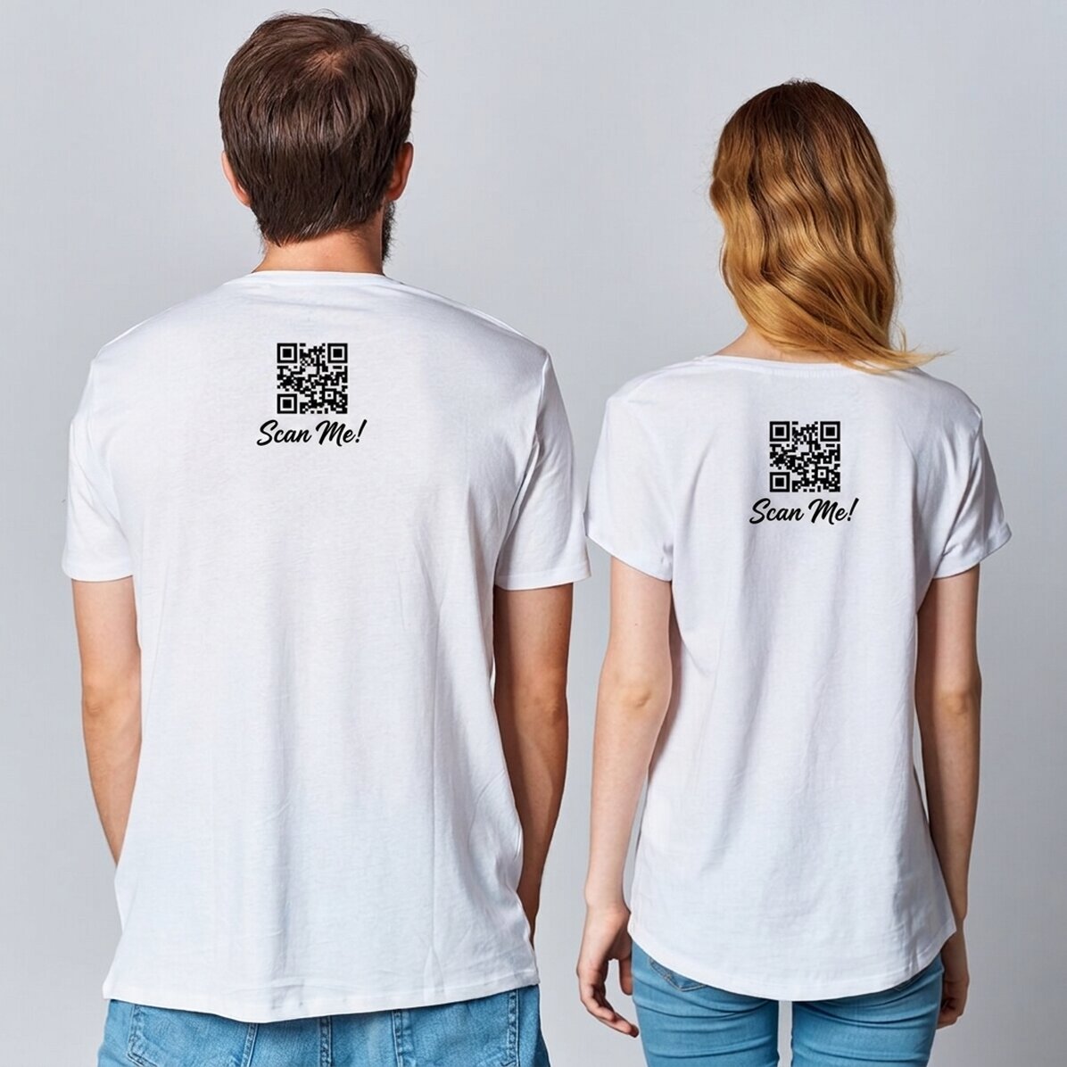 Camiseta personalizada con código QR y texto