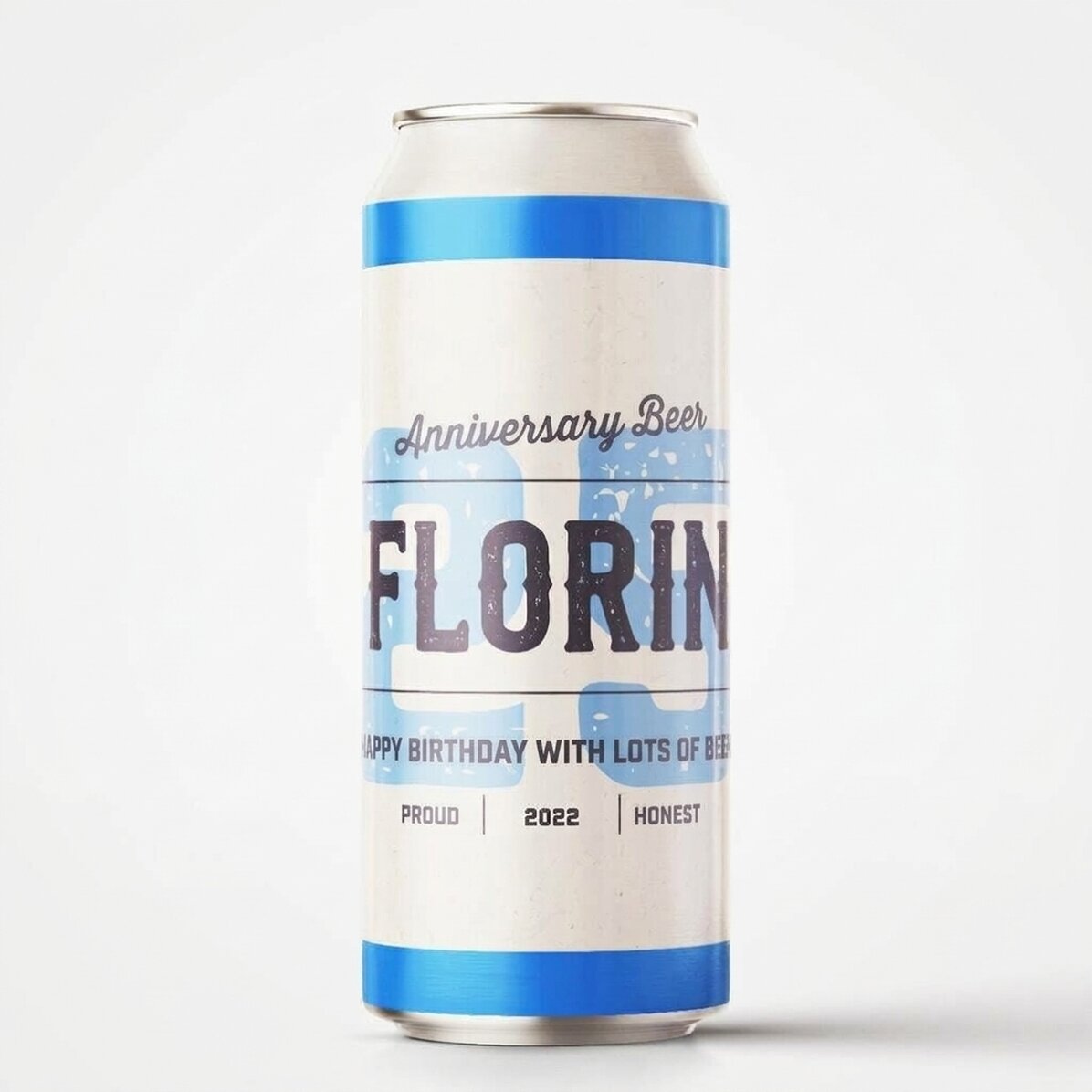 Cerveza en lata personalizada con texto - Aniversario retro