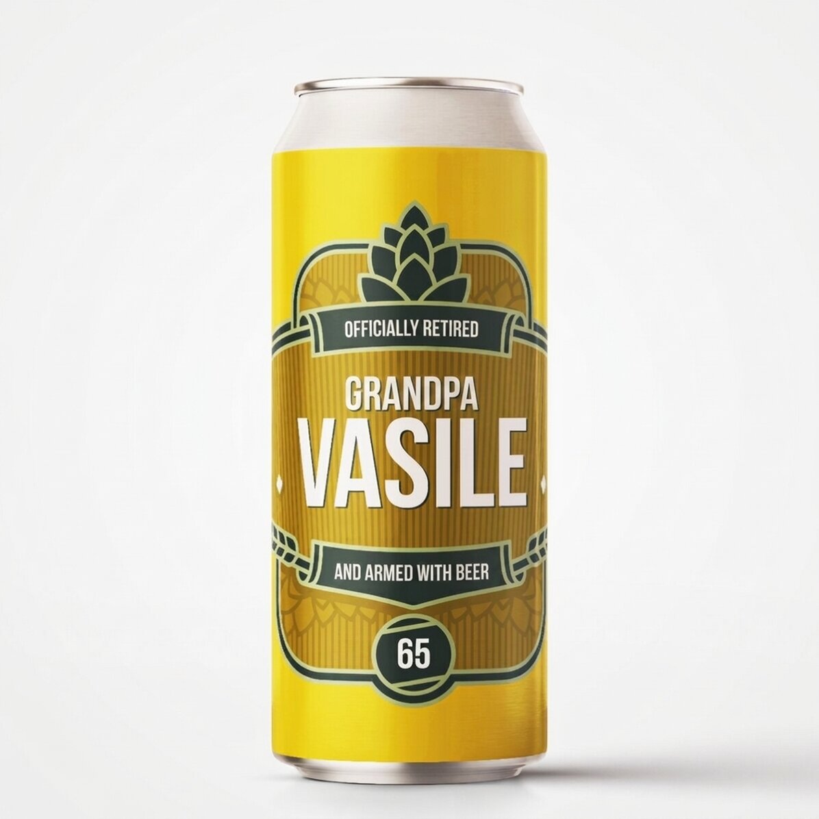 Cerveza en lata personalizada con texto - Modelo de jubilación