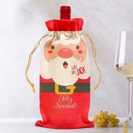 Bolsa personalizada para botella de vino - Papá Noel