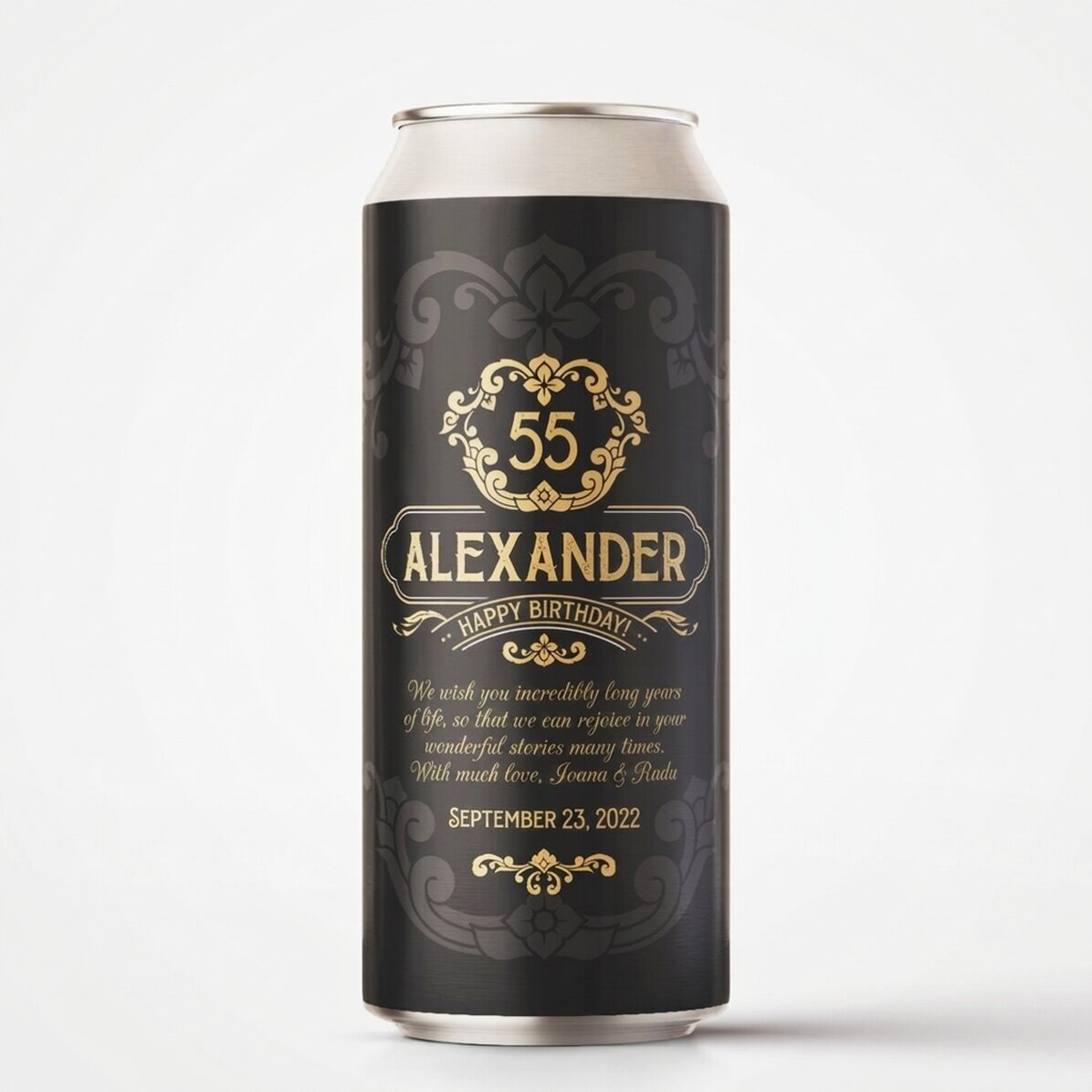 Cerveza en lata personalizada con texto - Premium