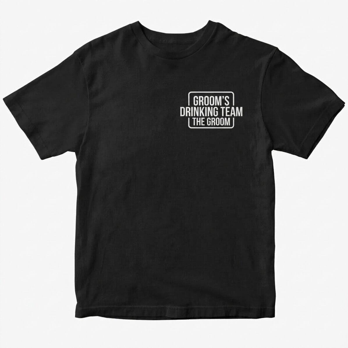 Camiseta de algodón personalizada con un mensaje para la despedida de soltero - Groom