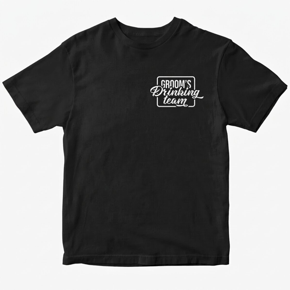 Camiseta de algodón personalizada con un mensaje para la despedida de soltero - Groom