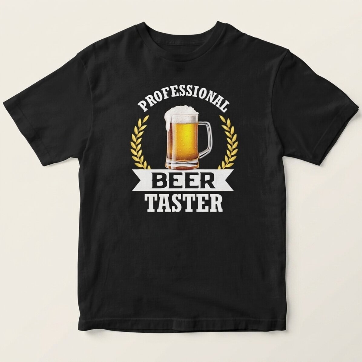 Camiseta de algodón personalizada con texto: «Cata de cerveza»