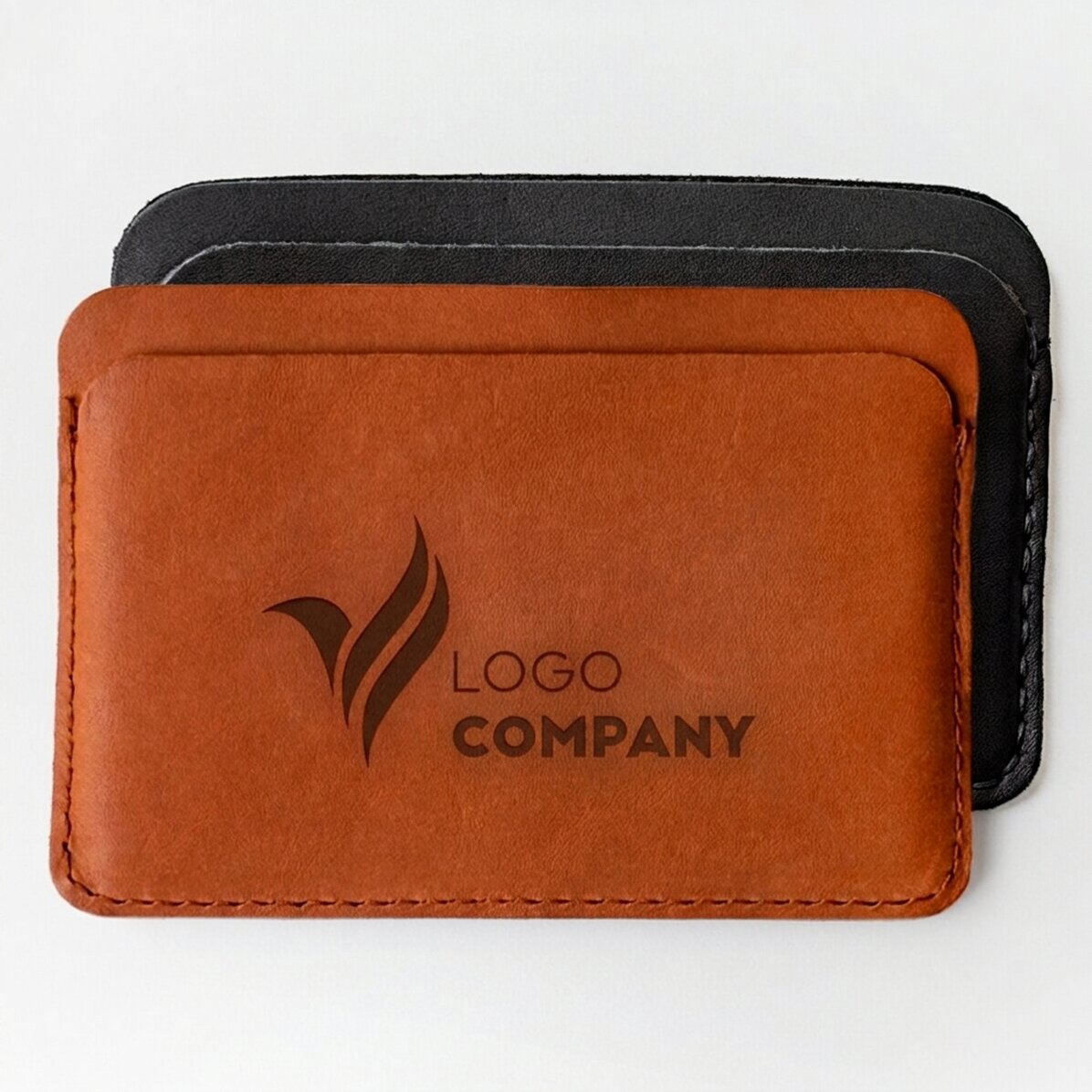 Cartera de piel personalizada con logotipo