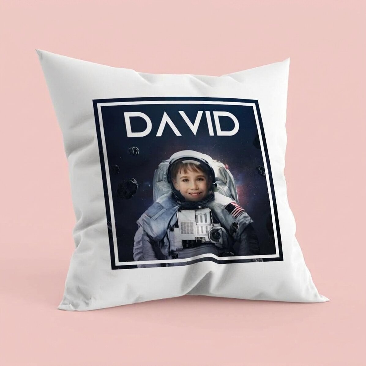 Cojín personalizado con foto y nombre - Astronauta