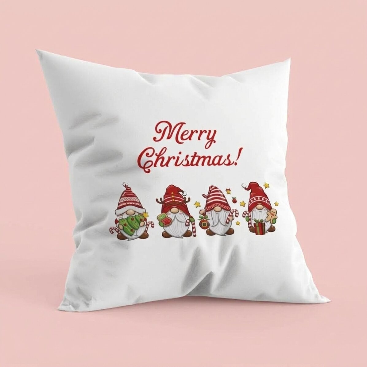 Cojín personalizado con texto - Gnomos de Navidad