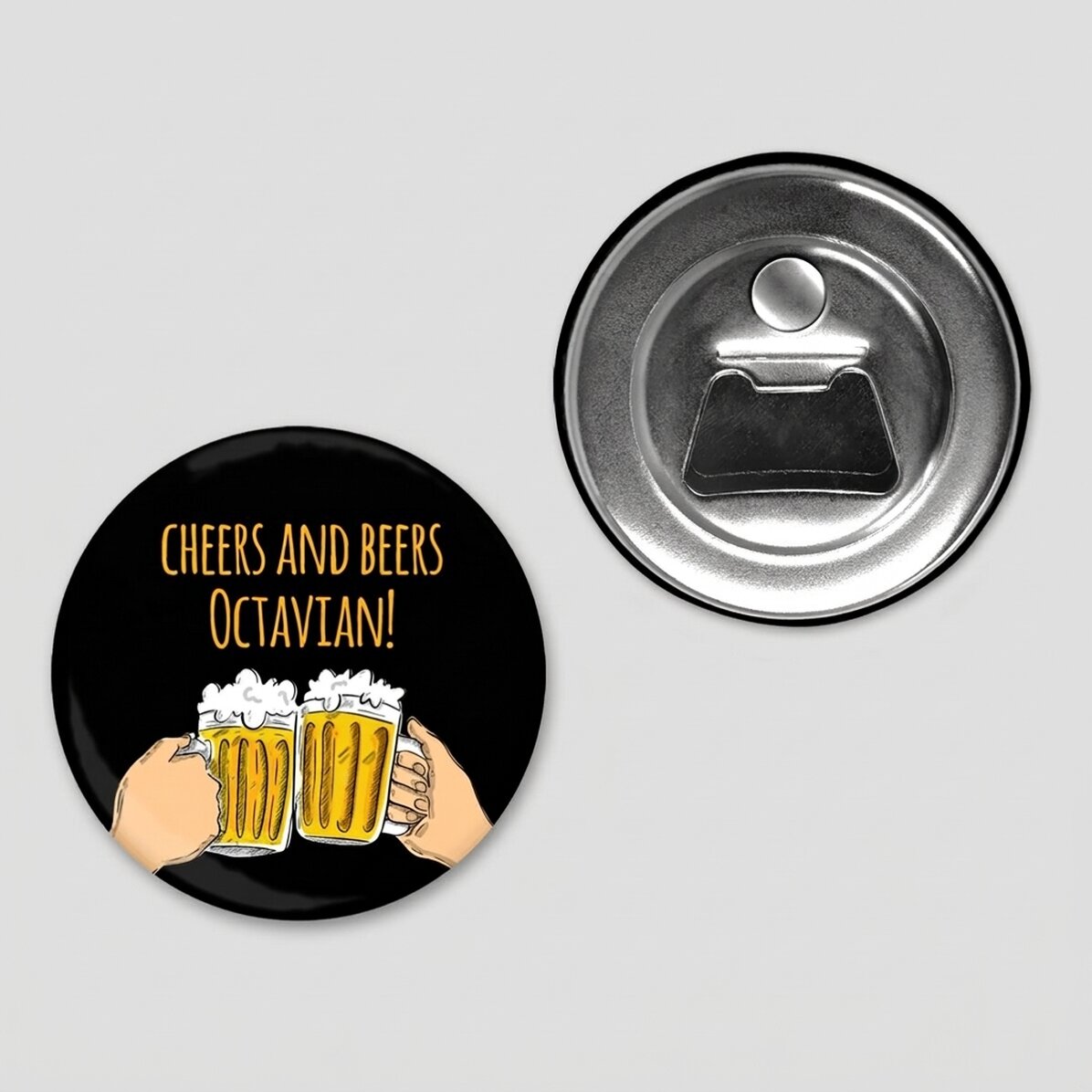 Abrebotellas con imán personalizado con texto