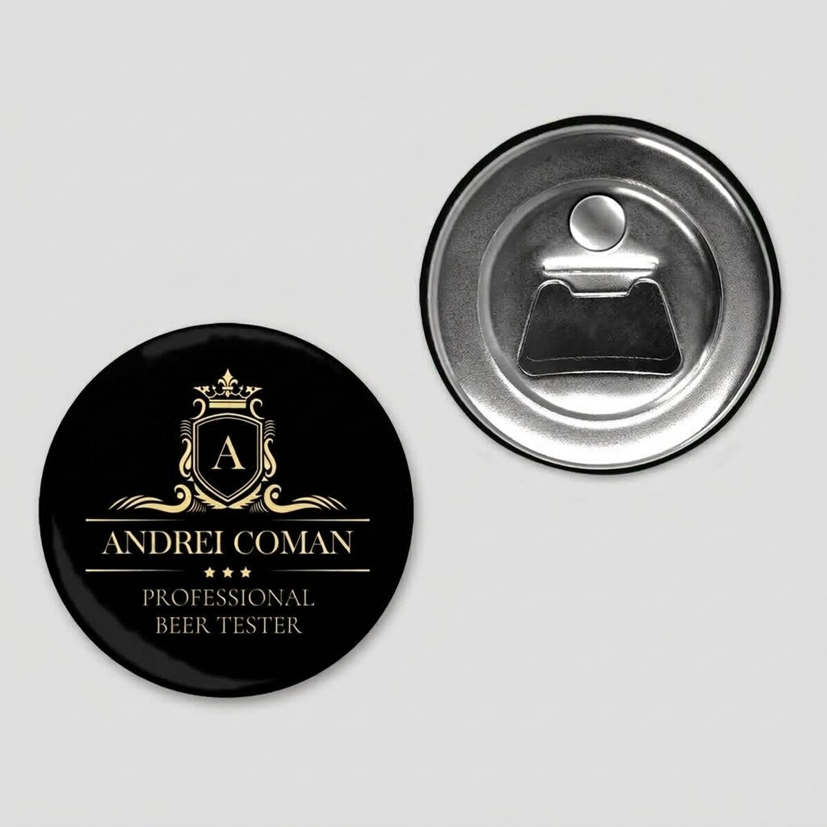 Abrebotellas con imán personalizado con texto - Premium