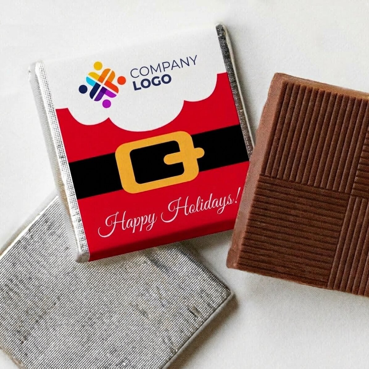 Mini bombones personalizados con logotipo - Papá Noel