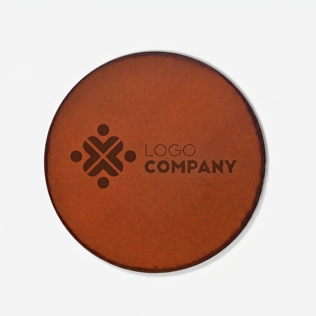 Portavasos de piel personalizado con logotipo
