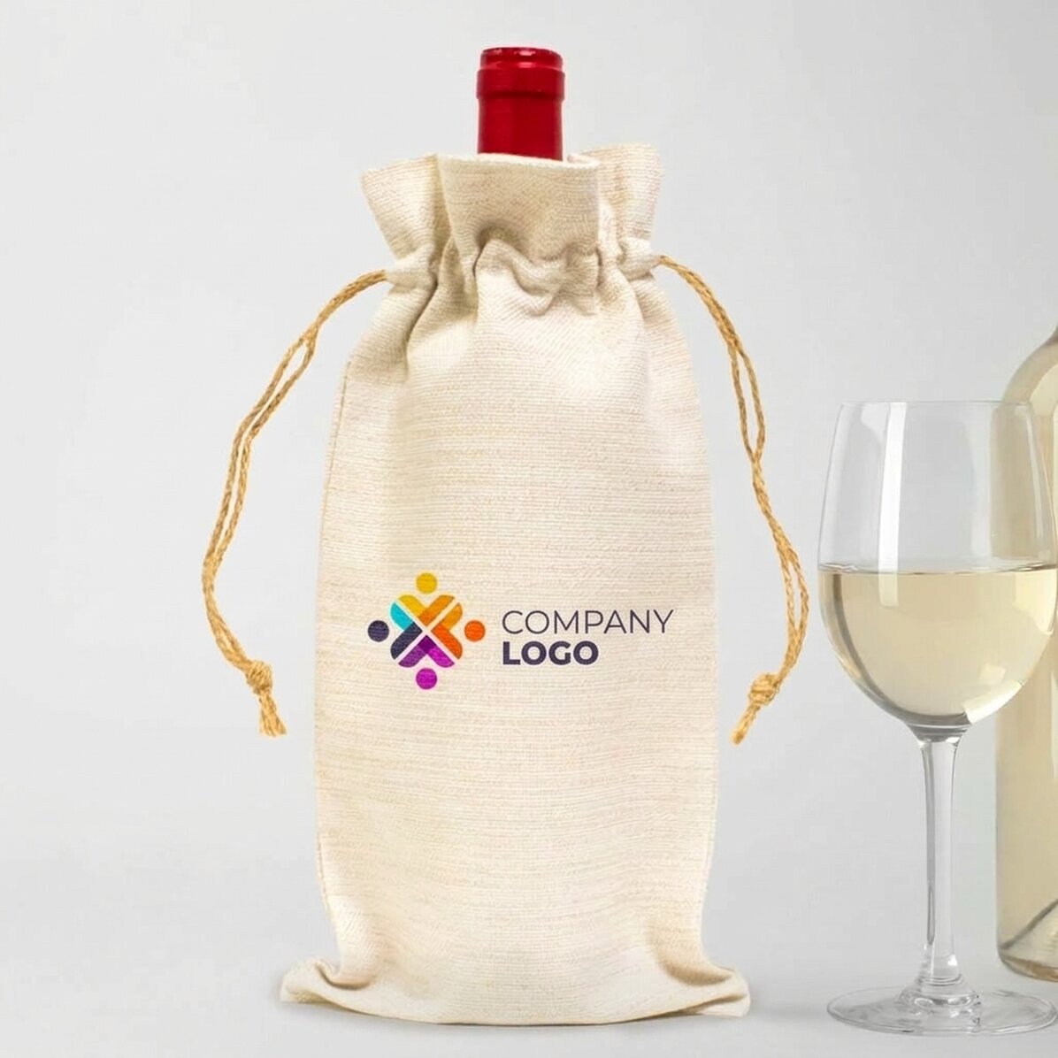 Bolsa personalizada para botella de vino con logotipo