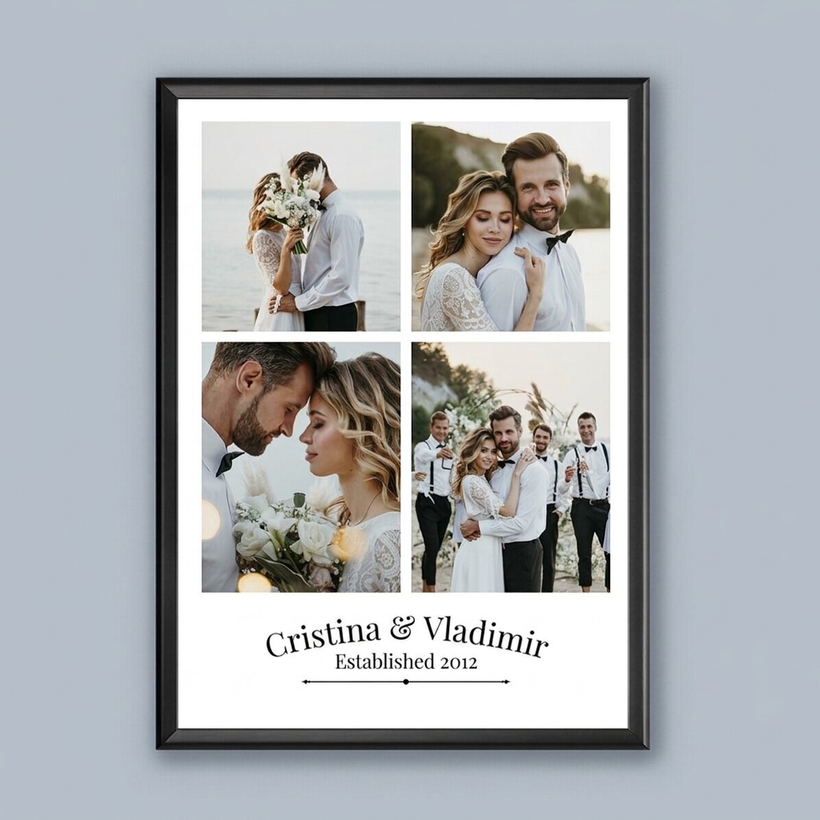 Cuadro personalizado con 4 fotos de pareja