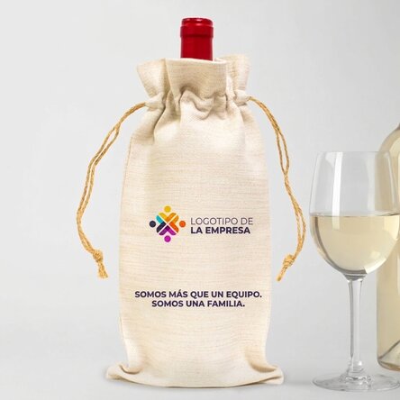 Bolsa personalizada para botella de vino con logotipo y texto