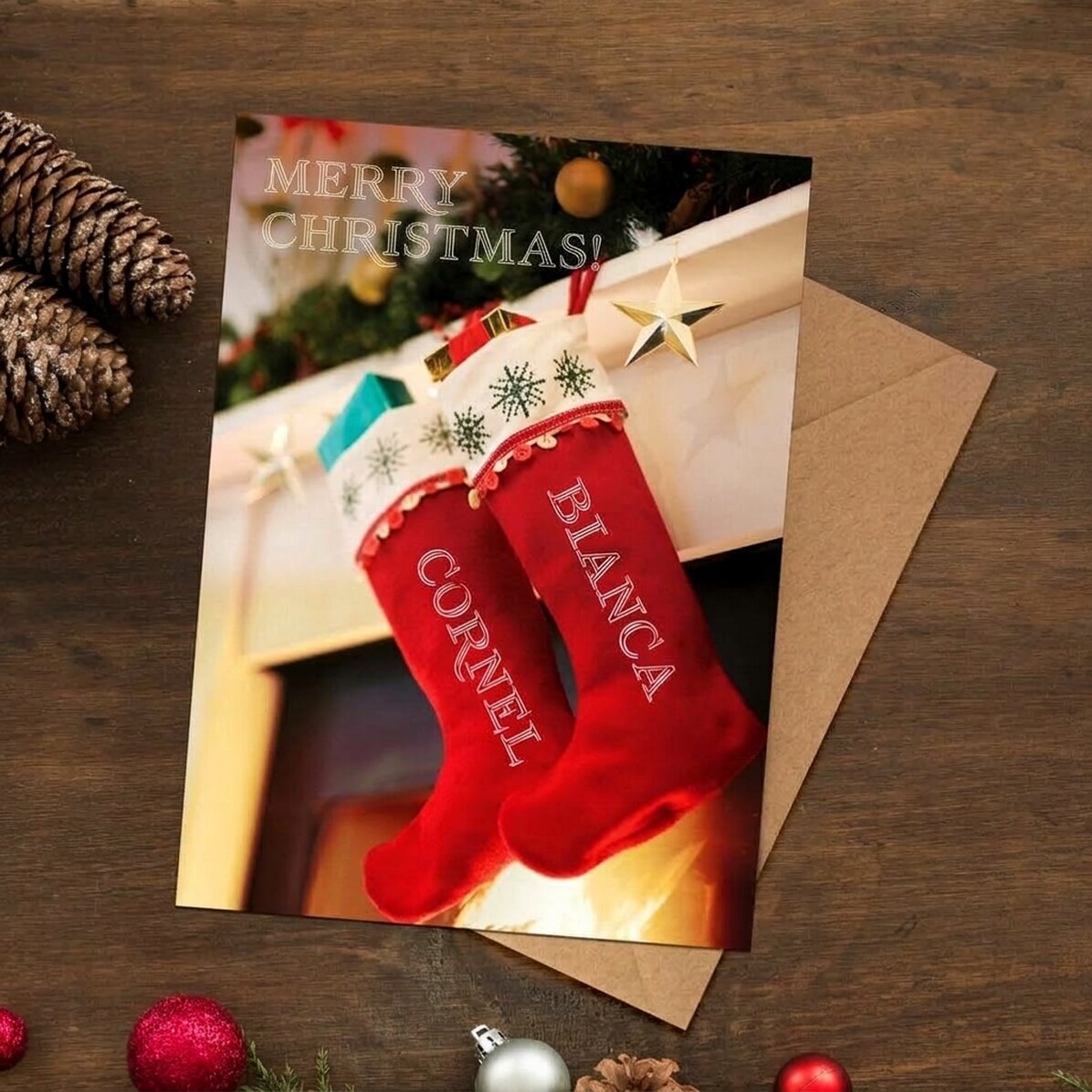 Tarjeta magnética personalizada con mensaje navideño - La magia de la Navidad
