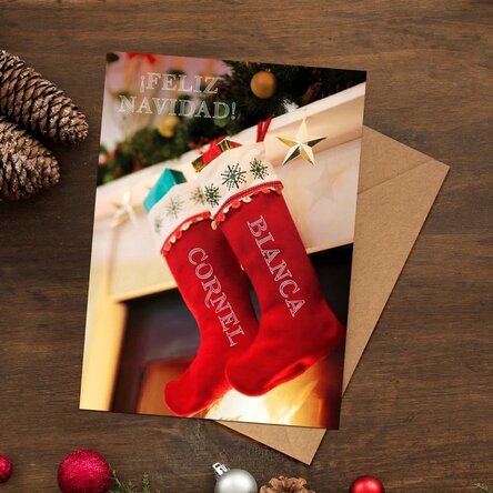 Tarjeta magnética personalizada con mensaje navideño - La magia de la Navidad