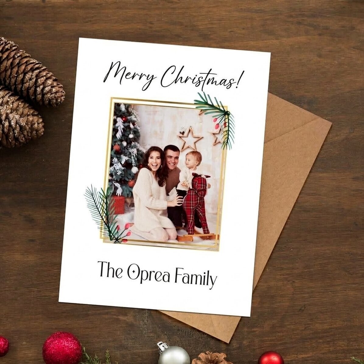 Tarjeta magnética personalizada con foto y texto - Feliz Navidad
