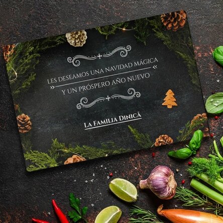 Cortador de vidrio personalizado con texto - La magia de la Navidad