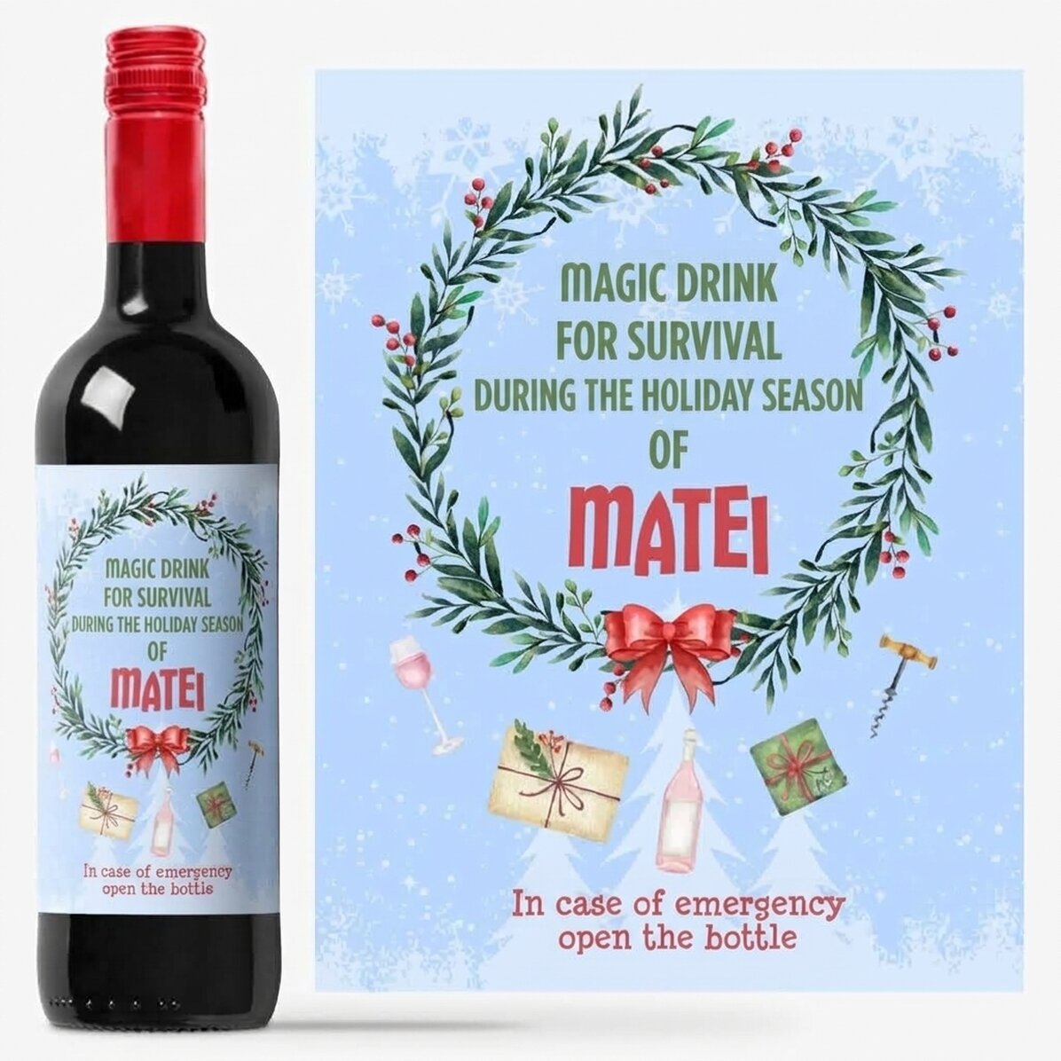 Vino personalizado con mensaje: la bebida mágica de las fiestas