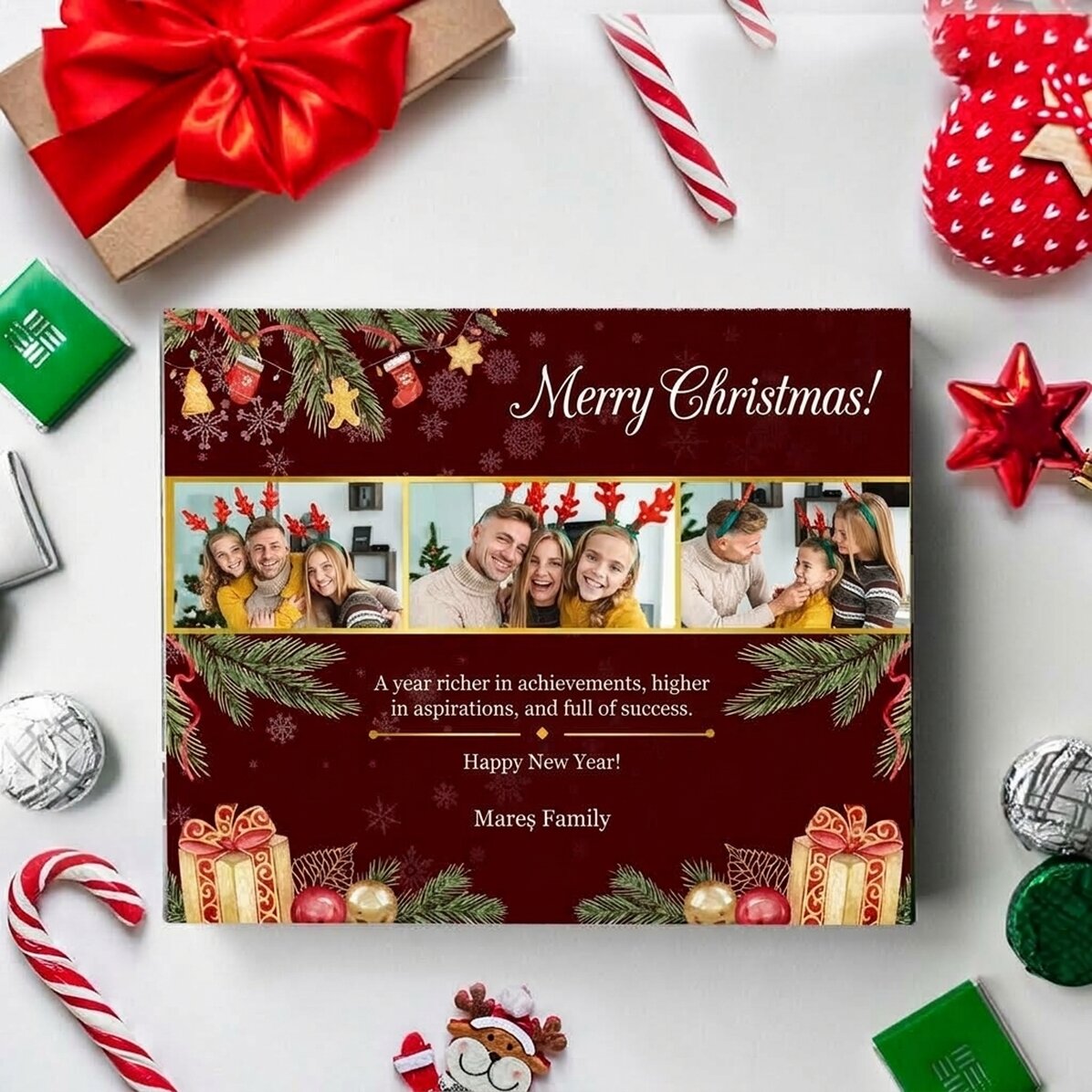 Caja de bombones personalizada con una foto y un texto - Regalo familiar