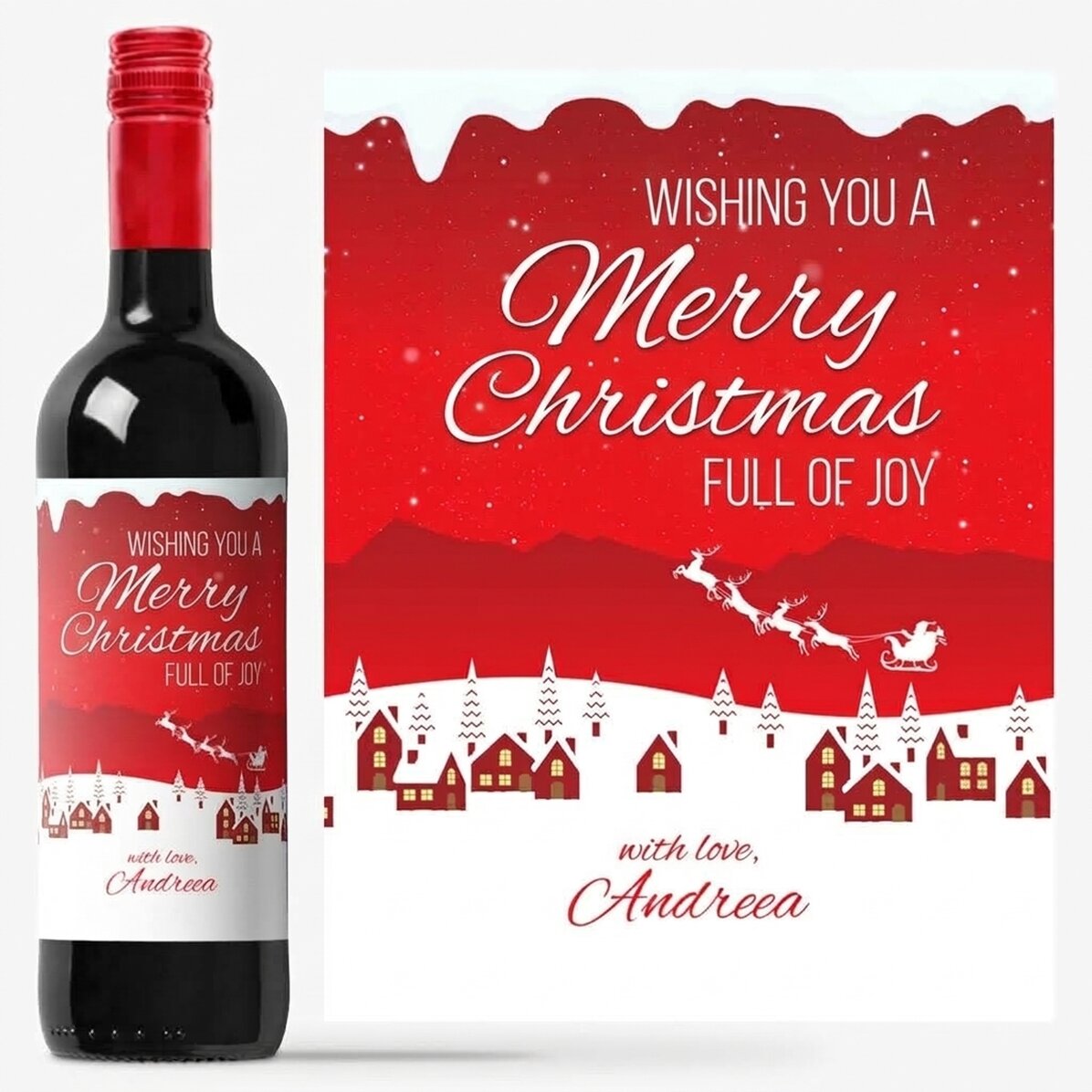 Vino personalizado con mensaje - La magia de las fiestas