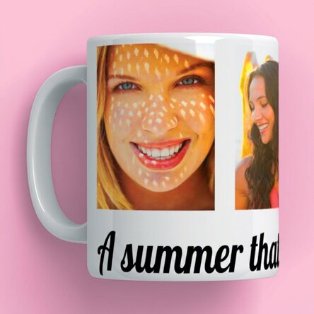 Taza personalizada con 4 fotos y un mensaje