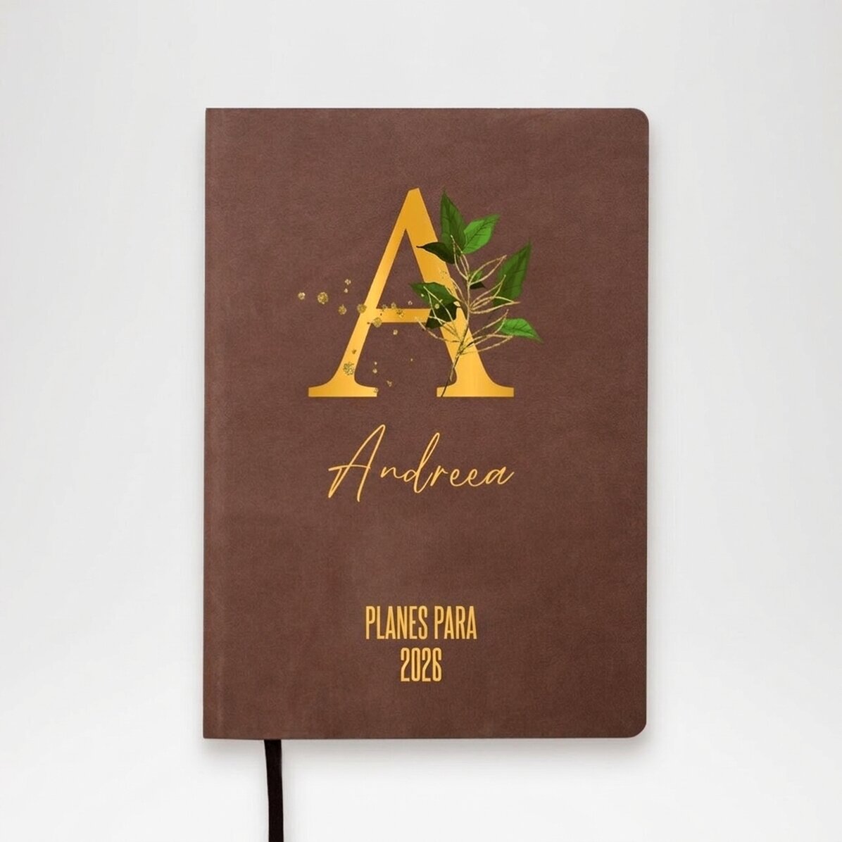 Agenda personalizada con texto: planes para el nuevo año