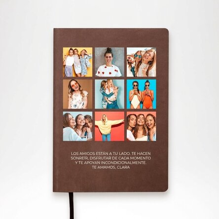 Agenda personalizada con 9 fotos y texto