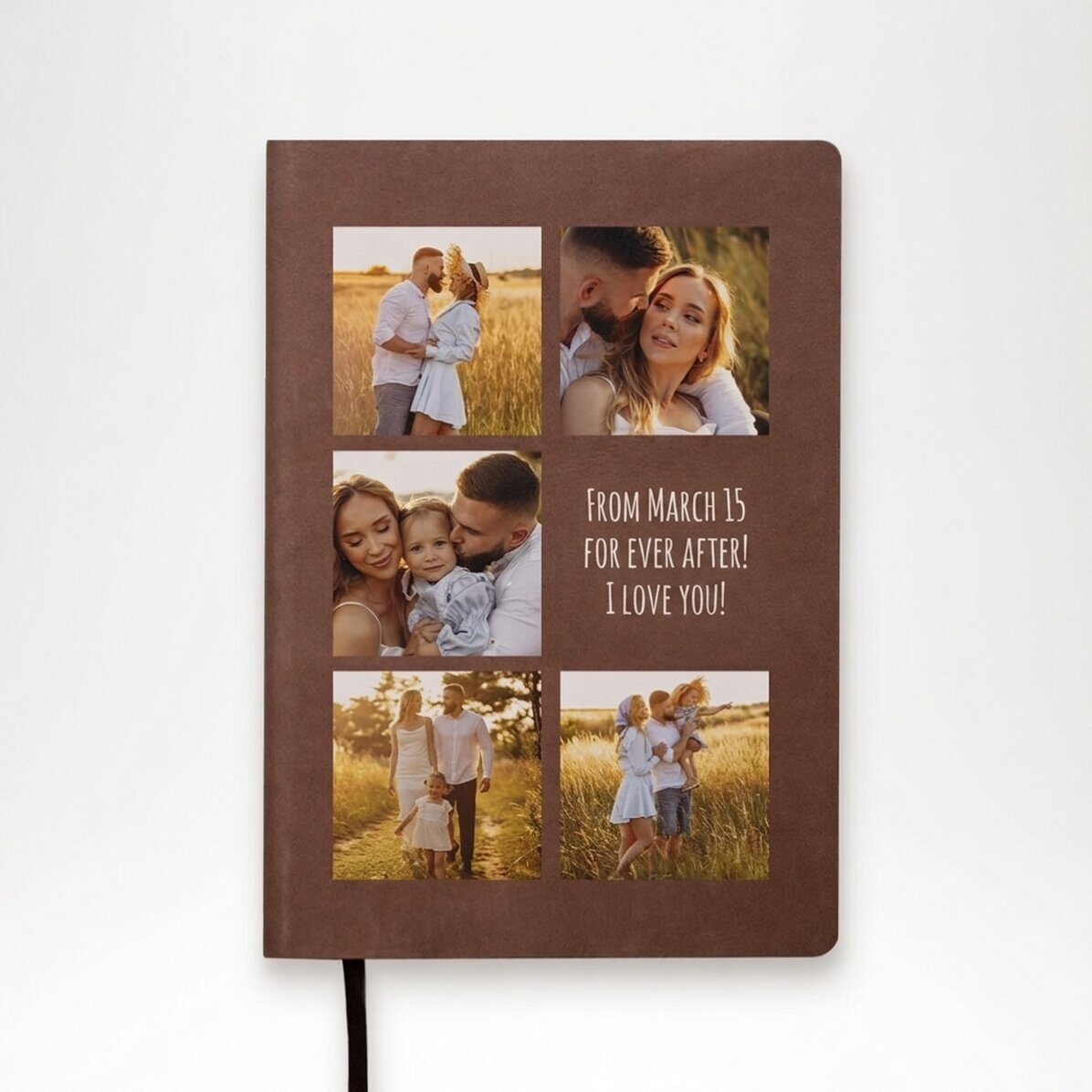 Agenda personalizada con 5 fotos y texto