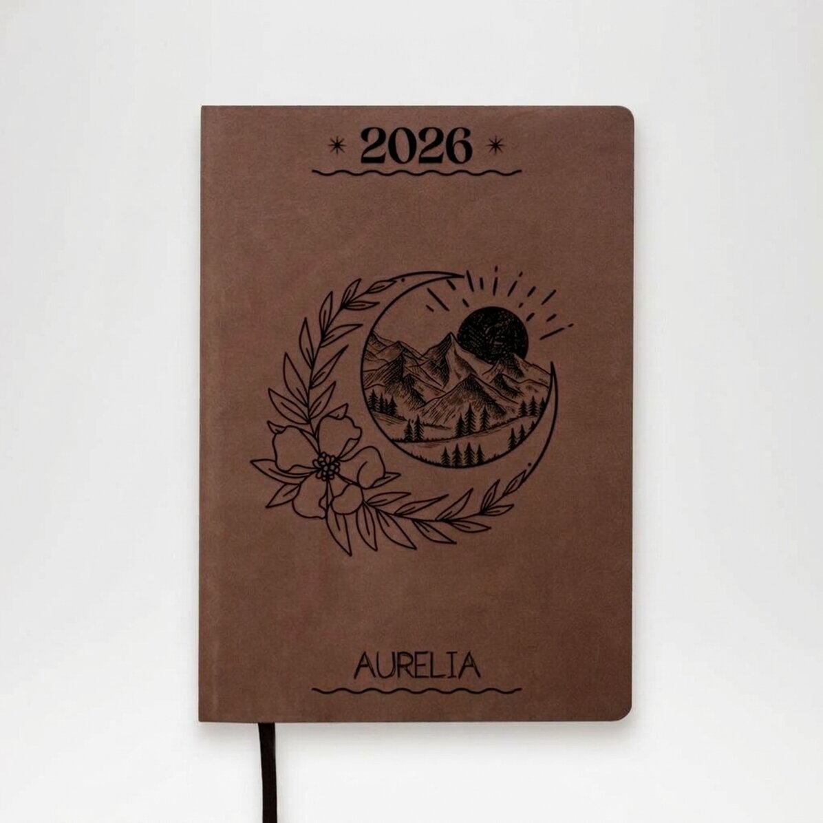 Agenda de piel personalizada con texto - Dream