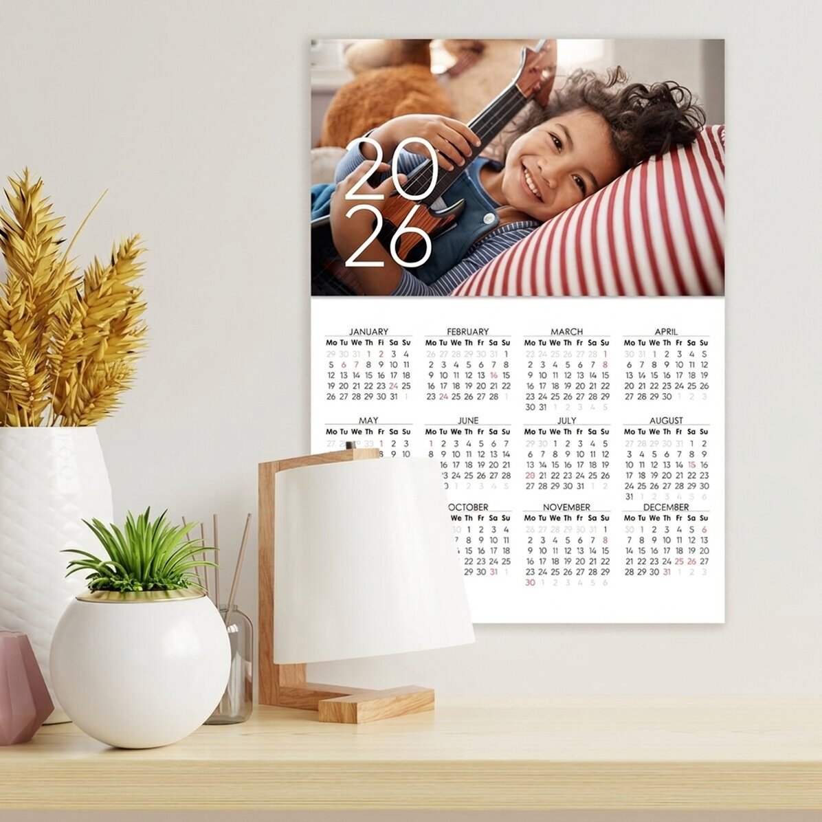 Póster calendario personalizado con una foto