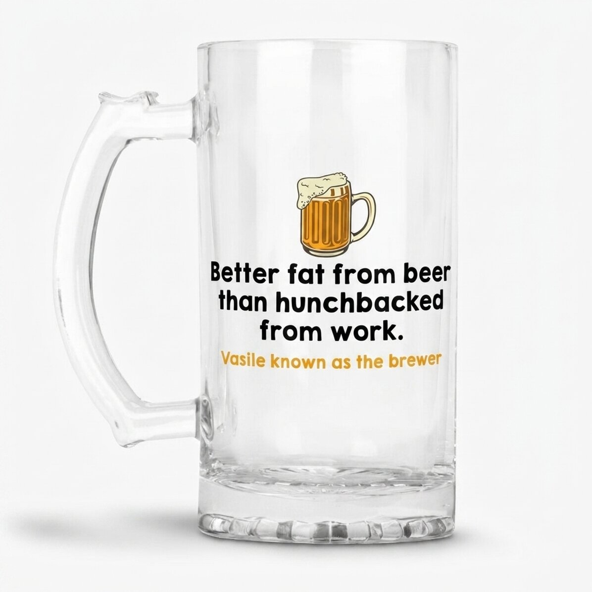 Jarra de cerveza personalizada con texto