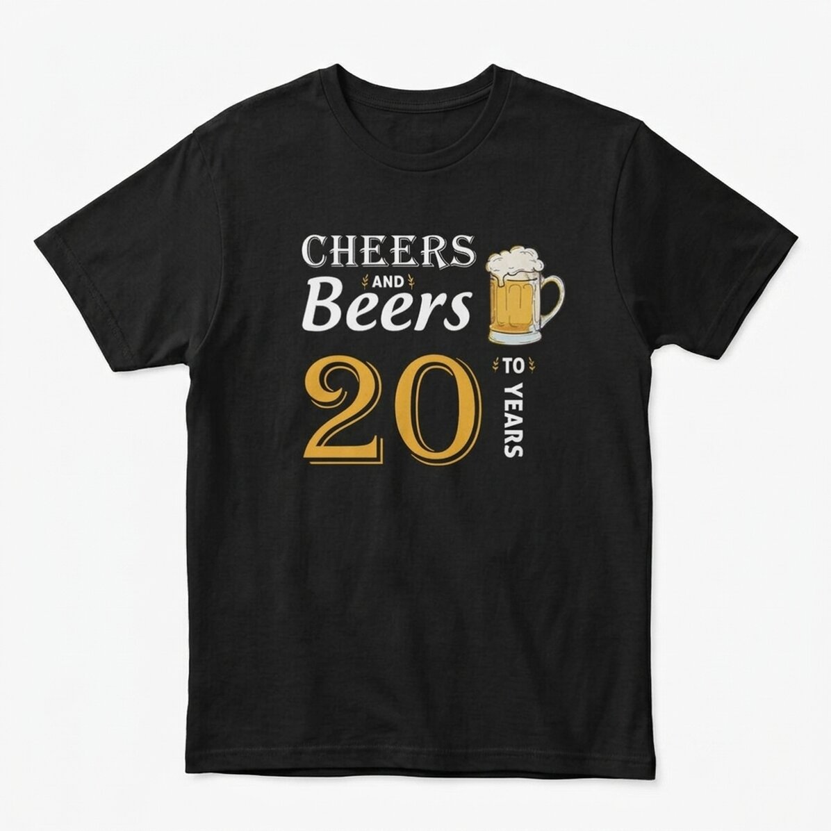 Camiseta de algodón personalizada con texto - Cheers and Beers