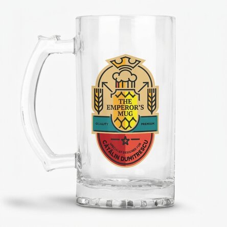 Personalised beer mug with text - The Emperor's Mug