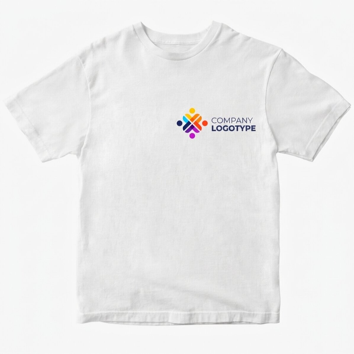 Camiseta de algodón personalizada con el logotipo en el lado izquierdo