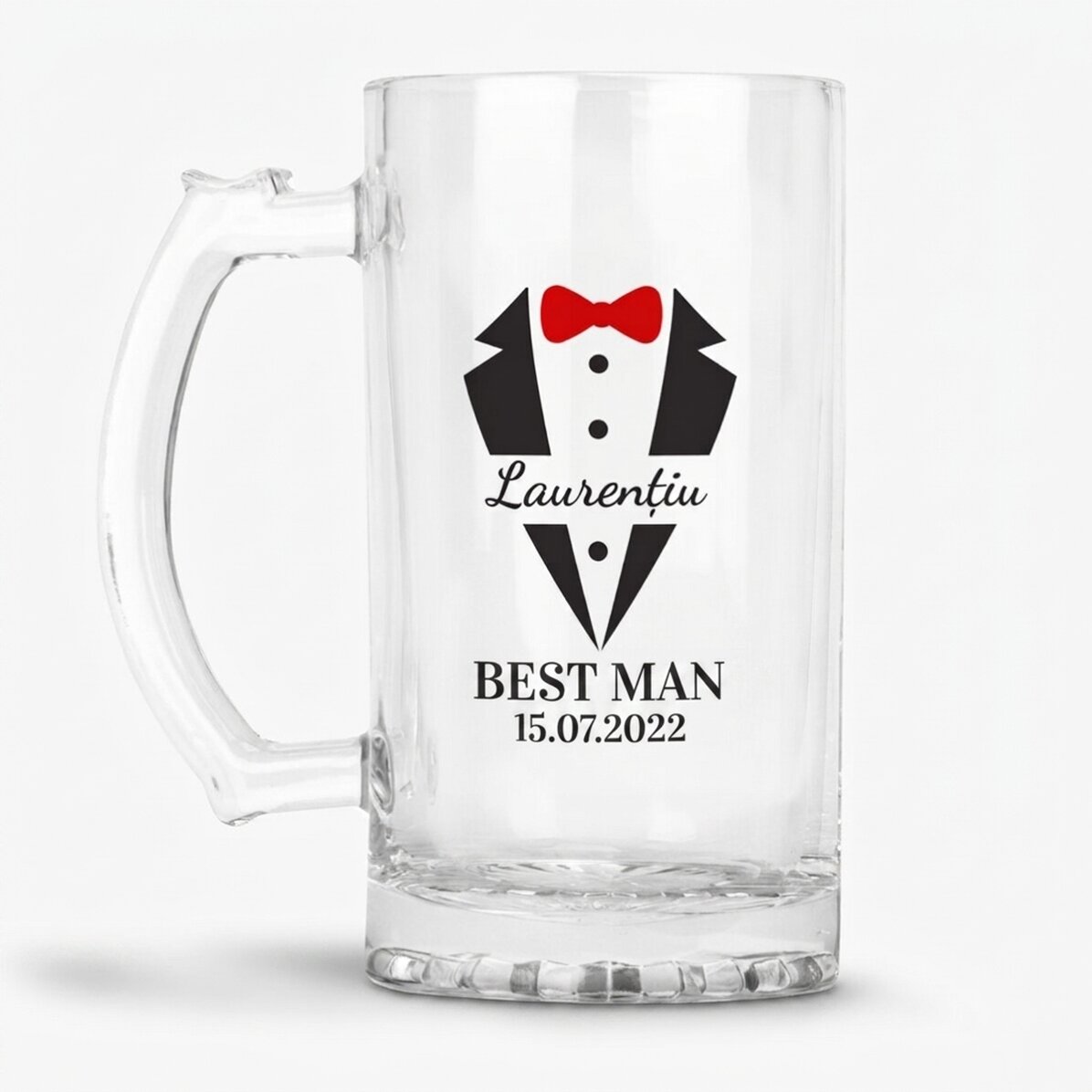 Jarra de cerveza personalizada con texto - Caballero