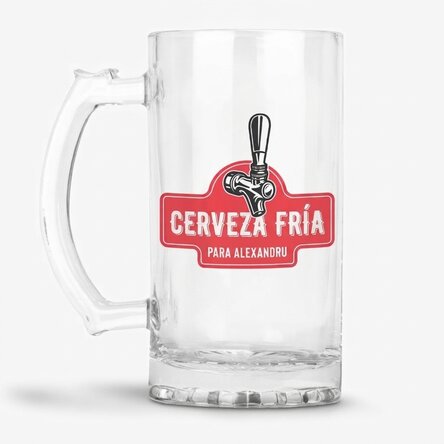 Jarra de cerveza personalizada con texto - Cerveza rubia