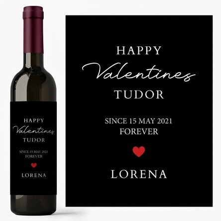 Personalised wine with text